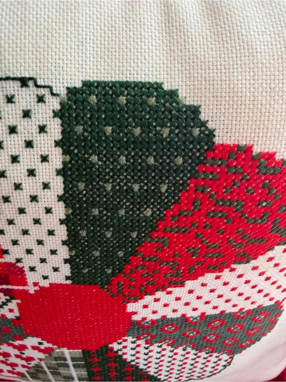 Holiday Red & Green Decorative Ruffle Pillow by